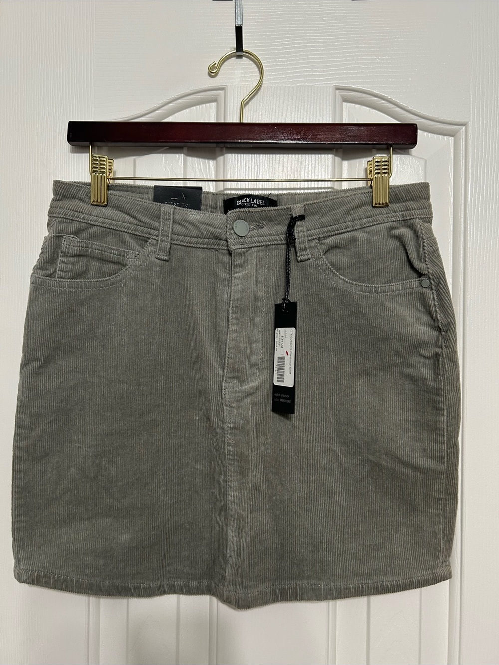 Gray Corduroy Mini Skirt
